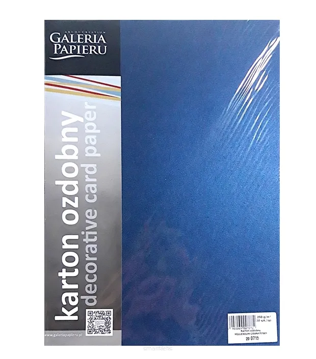 Karton Ozdobny Milenium Granatowy A4 Galeria Papieru smartkleks.pl