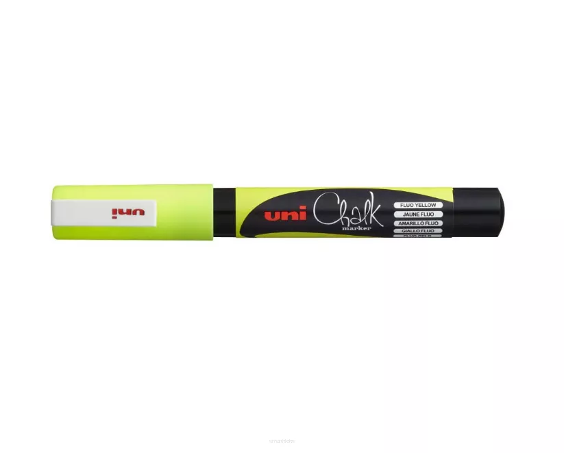 Marker KREDOWY Uni Chalk PWE-3MS 0.9-1.3mm Fluo Żółty smartkleks.pl