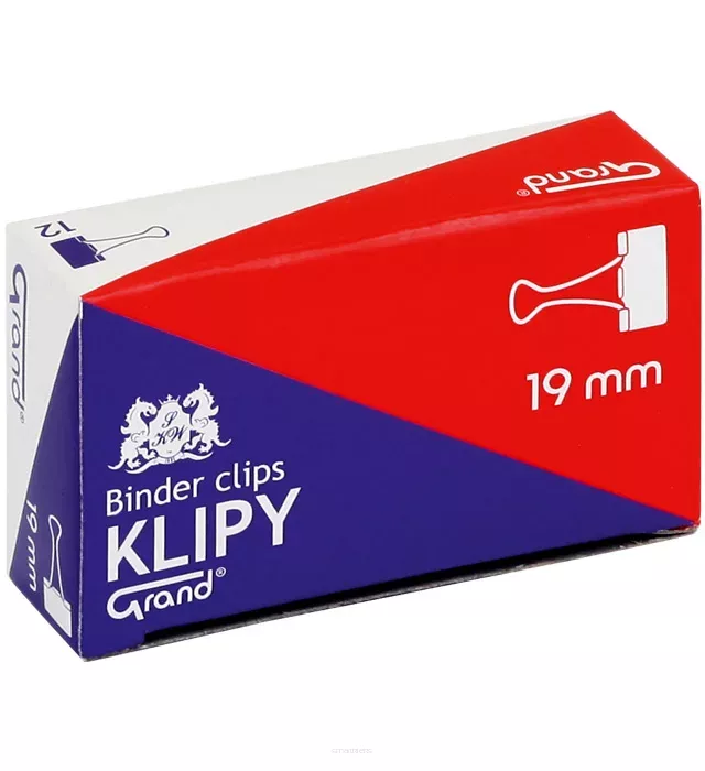 Klipsy Biurowe 19mm Czarne Grand  SmartKleks.pl