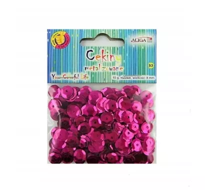 Cekiny Metalizowane 8mm różowe Aliga