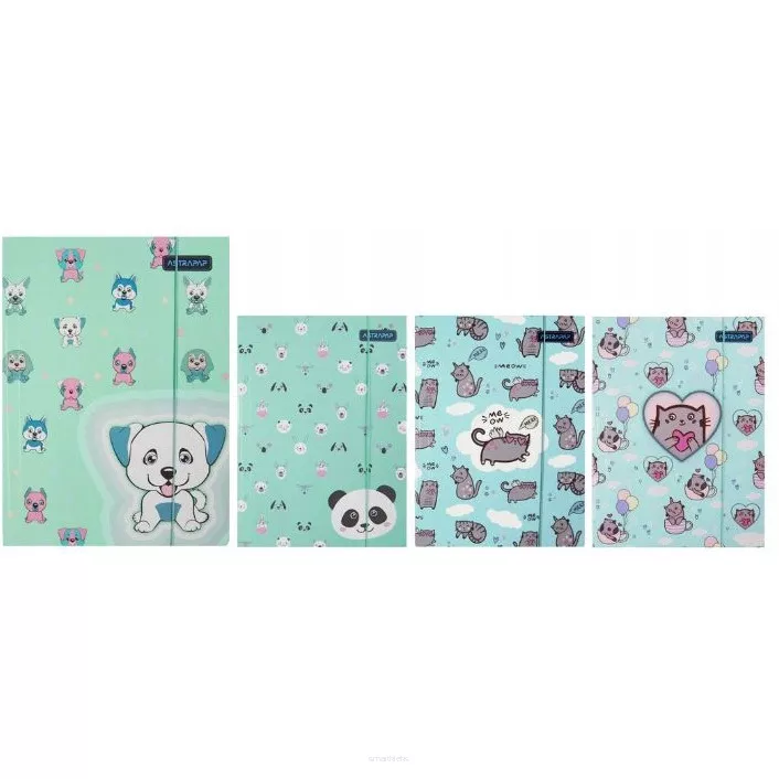 Teczka Na okumenty A4 z Gumką Pastel Animals Astra smartkleks.pl