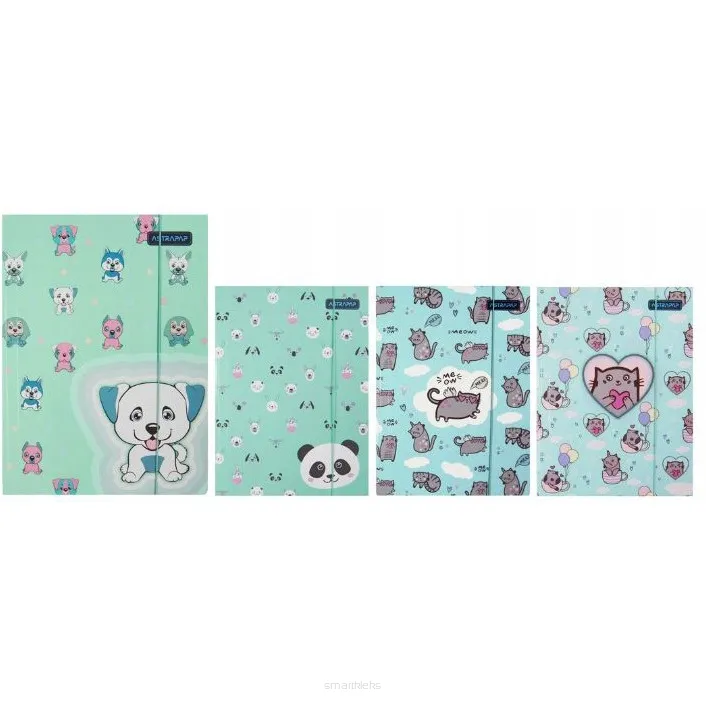 Teczka Na okumenty A4 z Gumką Pastel Animals Astra smartkleks.pl