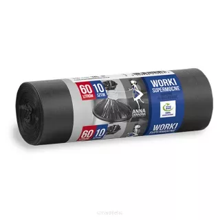 WORKI NA ŚMIECI SUPERMOCNE 60L 10SZT. CZAR. ANNA ZARADNA