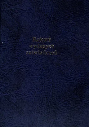 Rejestr wydanych Zaświadczeń