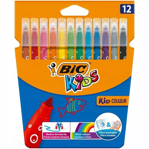 Flamastry Bic Kids Kid Couleur 12 Kolorów  SmartKleks.pl