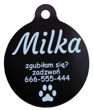Tabliczka Kółko Z Grawerem Czarna