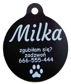 Tabliczka Kółko Z Grawerem Czarna