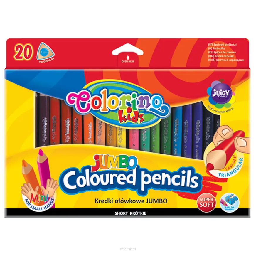 Kredki Ołówkowe Colorino Jumbo Mini 20szt.. Krótkie smartkleks.pl