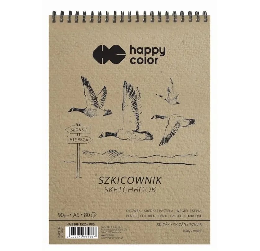 Szkicownik A5 Happy Color Biały 90g smartkleks.pl
