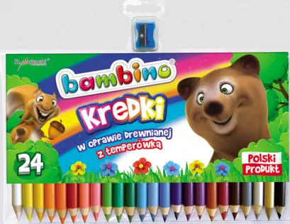 Kredki Ołówkowe Bambino  z Temperówką 24 Koloróy
