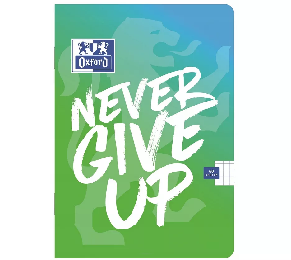 Zeszyt Oxford A5 Never Give Up 60k. Kratka 