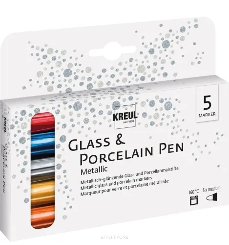 KREUL KOMPLET 5SZT PISAKÓW DO PORCELANY METALLIC