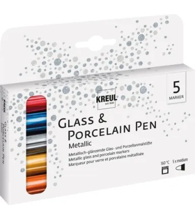KREUL KOMPLET 5SZT PISAKÓW DO PORCELANY METALLIC