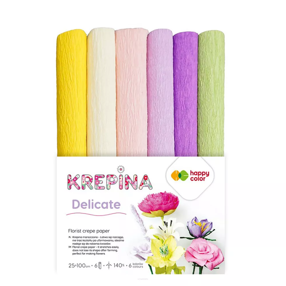 Krepina Krepa Dekoracyjna Do Tworzenia Kwiatów Happy Color Delicate smartkleks.pl