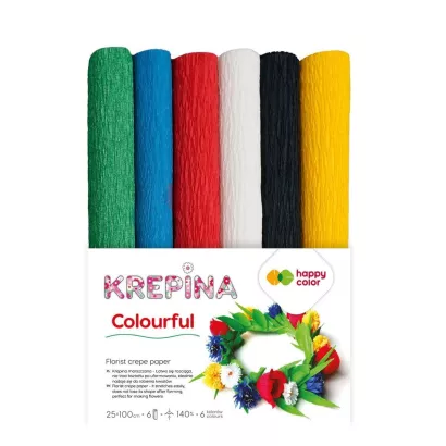 Krepina Krepa Dekoracyjna Do Tworzenia Kwiatów Happy Color Colourful