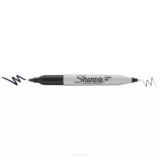 60 szt. Marker Budowlany Dwustronny Permanentny Sharpie Twin Tip Czarny smartkleks.pl