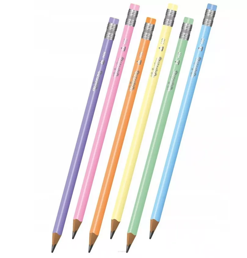 Ołówek Z Gumką Trójkątny Pastelowy Colorino smartkleks.pl