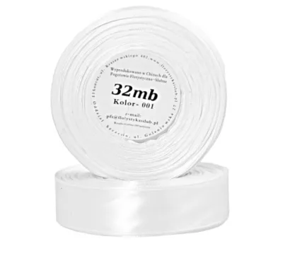 Wstążka Satynowa 25mm/32m Biała