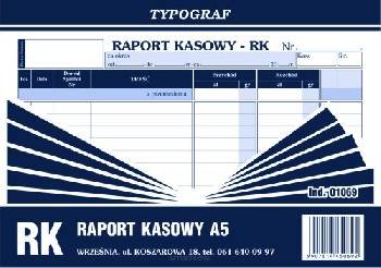 RK Raport kasowy A5 samokop. Typograf