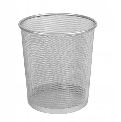 Kosz Okrągły Metalowy Tres 26,5x28cm Srebrny