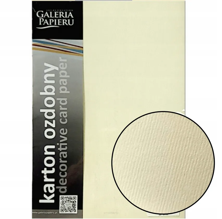 Karton Ozdobny Prązki Kremowy Galeria Papieru smartkleks.pl