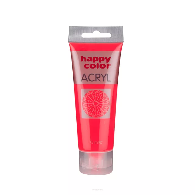 Farba Akrylowa Happy Color 75ml Czerwona Fluo 201