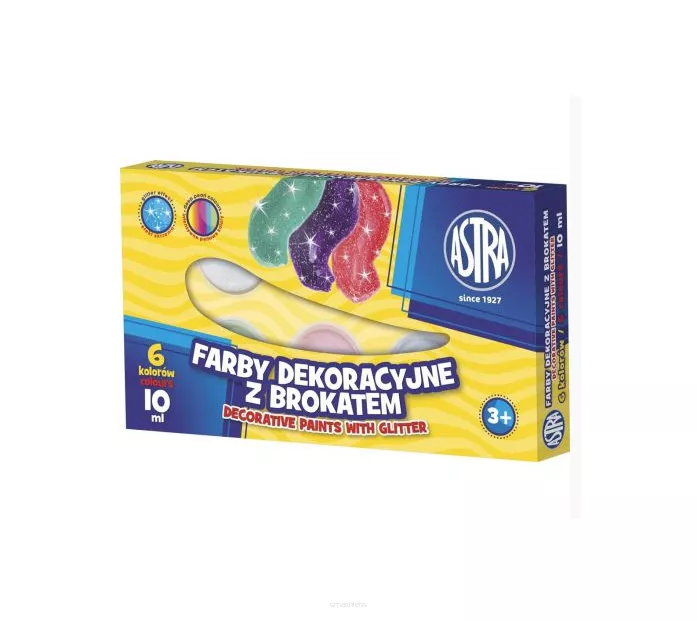 Farby Dekoracyjne Brokatowe Astra 6 Kolorów
