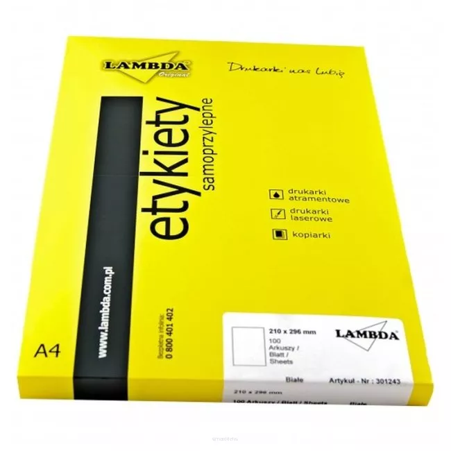 Etykiety samoprzylepne A4 Lambda