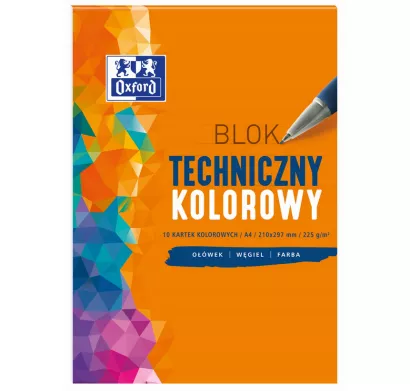 Blok Techniczny Oxford A4 Kolorowy 10 arkuszy 