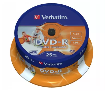 Płyty DVD-R  Verbatim 25szt 120min 16 x Speed 4.7GB