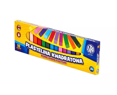 Plastelina kwadratowa Astra 18 kolorów