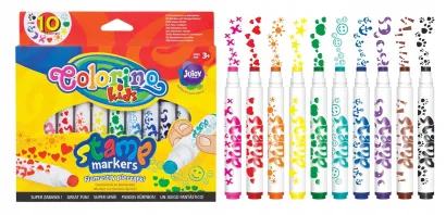 Flamastry Pieczątki Stempelki 10 Kolorów Colorino Kids