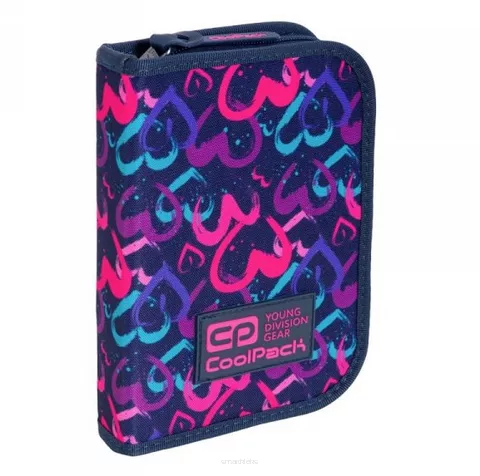 Piórnik Jednokomorowy CoolPack Clipper Drawing Hearts Blue