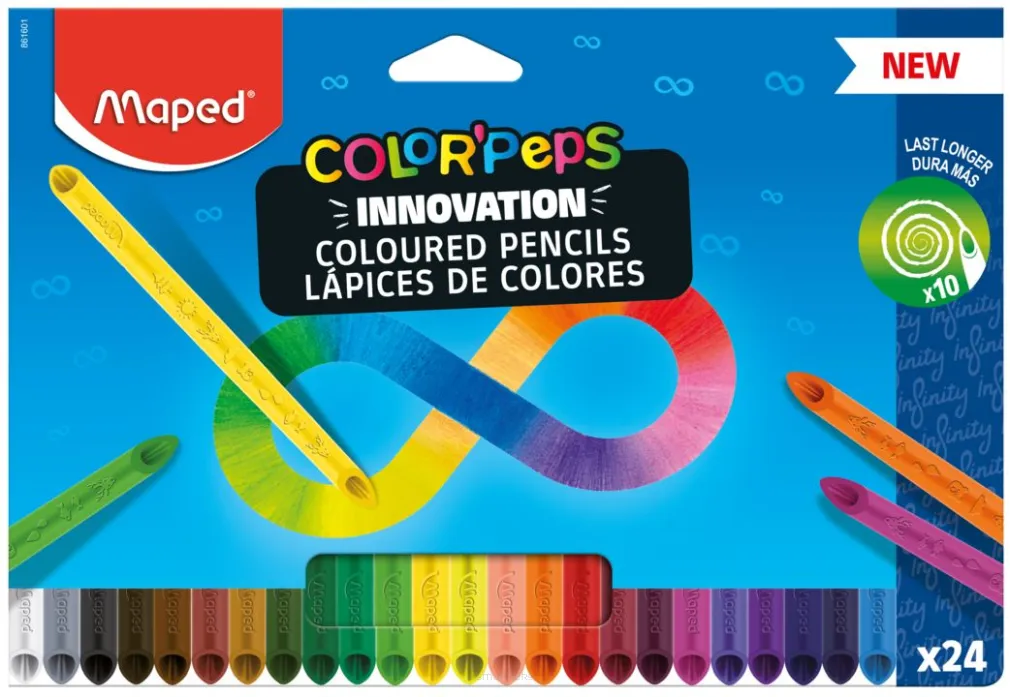 Kredki Z Grafitu Trójkątne Color'Peps Innovation 24 Kolory Maped SmartKleks.pl
