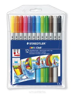 Flamastry dwustronne Staedtler zestaw 12 kolorów