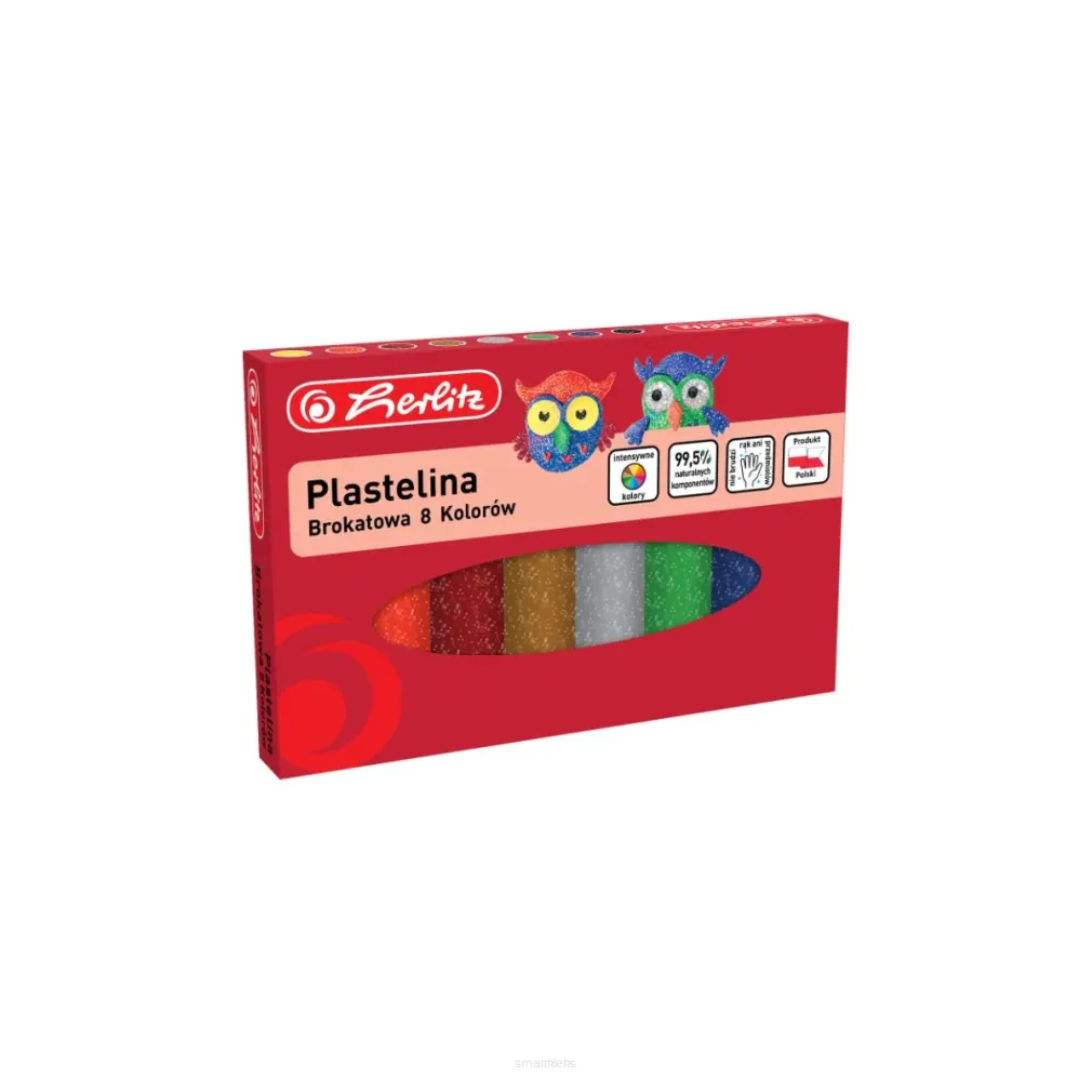 Plastelina Brokatowa Herlitz 8 Kolorów SmartKleks.pl