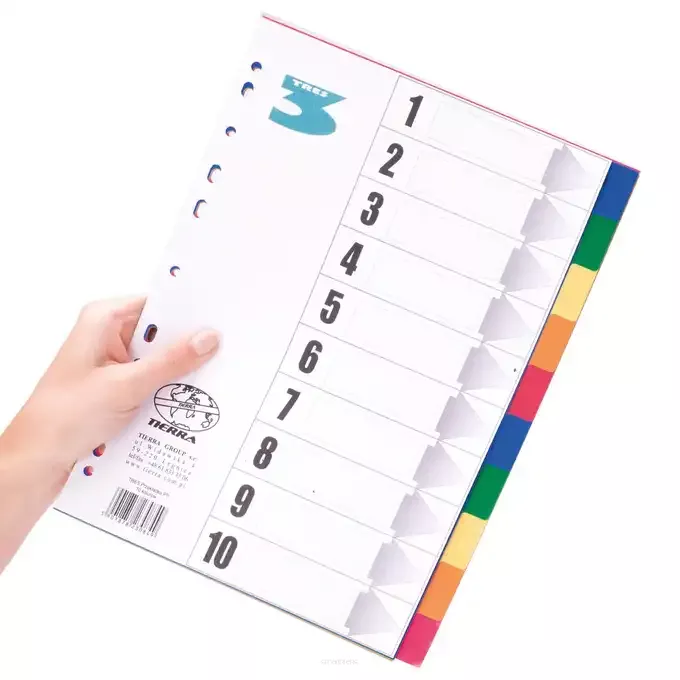 Przekładki do Segregatora PP A4 w 10 Kolorach  SmartKleks.pl