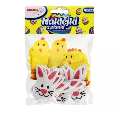 Naklejki z Pianki Wielkanocne 24szt Brewis PVE18