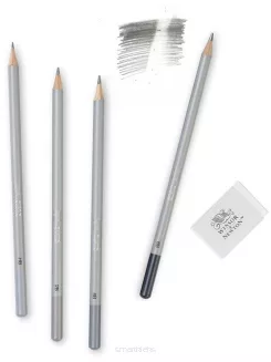 Ołówki Winsor&Newton Studio Collection 4 Sztuki + Gumka smartkleks.pl