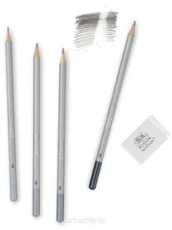 Ołówki Winsor&Newton Studio Collection 4 Sztuki + Gumka smartkleks.pl