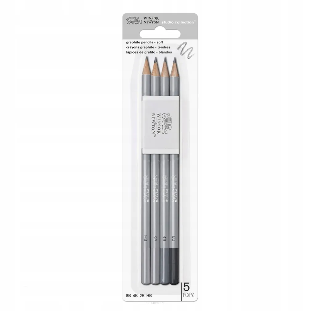 Ołówki Winsor&Newton Studio Collection 4 Sztuki + Gumka smartkleks.pl