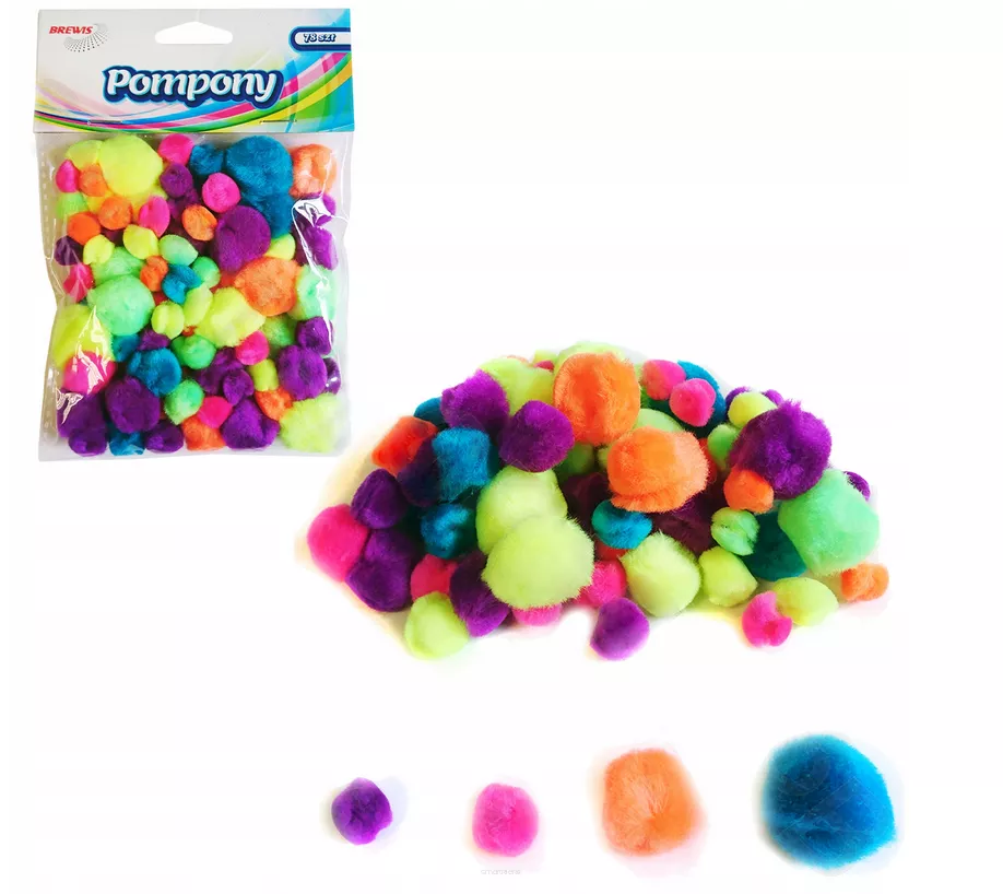 Pompony Miks Neon 78szt Brewis