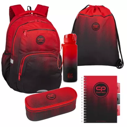 Plecak CoolPack Pick Cranberry + Worek + Bidon + Piórnik + Kołonotatnik
