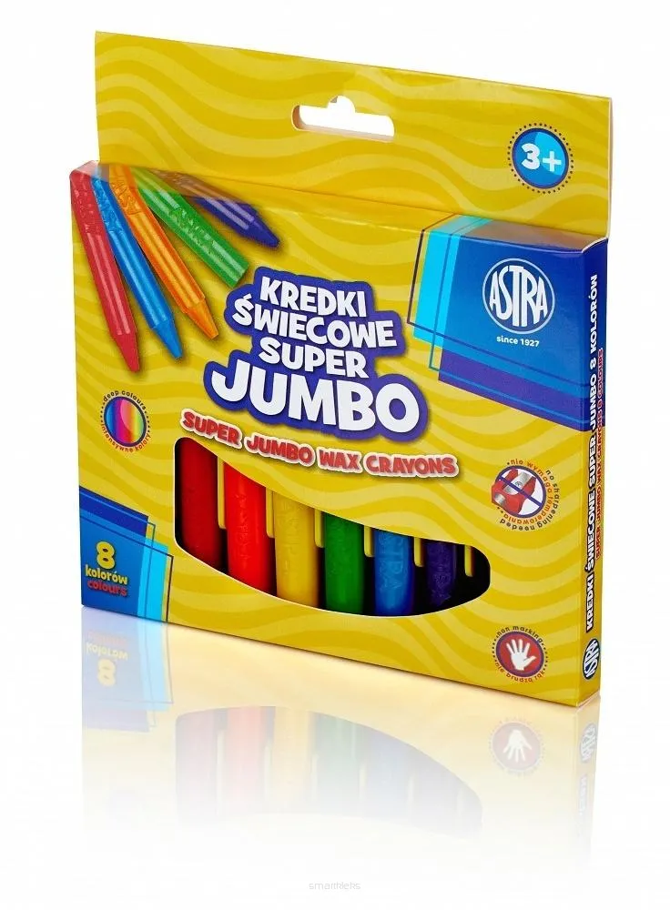 Kredki Świecowe Super Jumbo 8 Kolorów Astra smartkleks.pl
