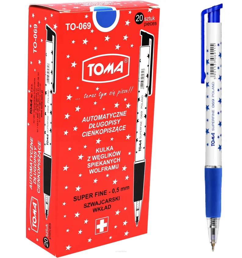 20x Długopis Toma Superfine TO-069 Niebieski Pstrykany smartkleks.pl