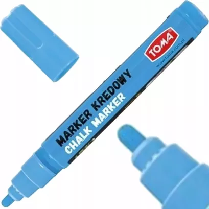 Marker Kredowy Zmazywalny 4,5mm Końcówka Okrągła Niebieski Toma