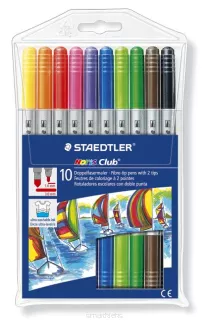 Flamastry dwustronne Staedtler zestaw 10 kolorów