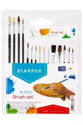 Starpak Pędzle szkolne etui, 15szt.