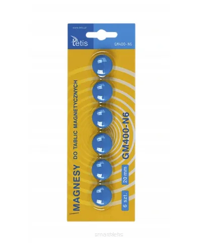 Magnesy 20mm Niebieskie GM400-N6 6szt Tetis