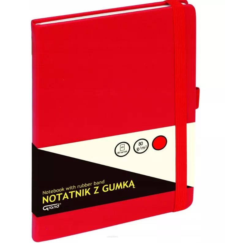 Notatnik z Gumką A5 Czerwony Grand